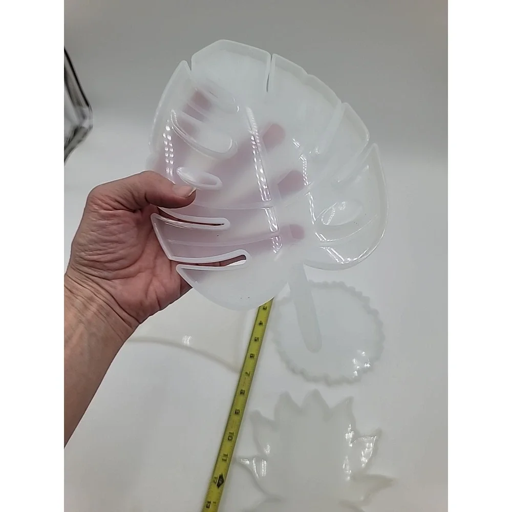 4 Large‎ Leaf Leaves Square Resin Silicone Mold Epoxy Casting Mold